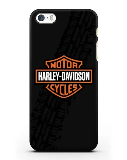 Чехол с логотипом Harley-Davidson и протектором шин силиконовый для iPhone 5/5s/SE