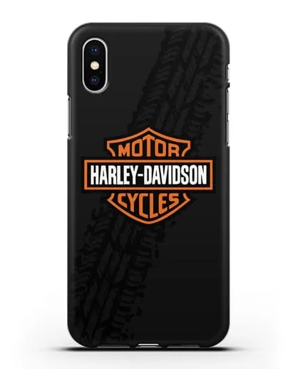 Чехол с логотипом Harley-Davidson и протектором шин силиконовый для iPhone XS
