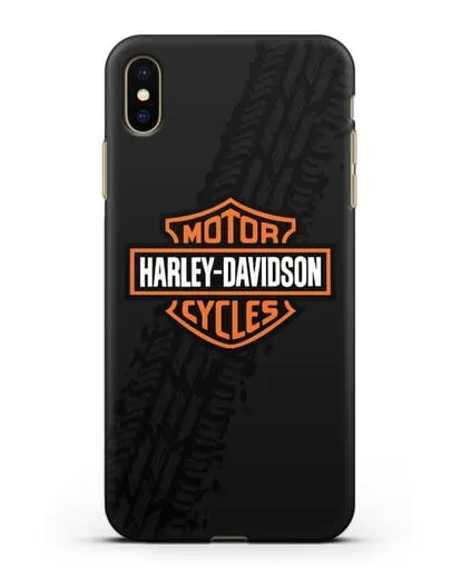 Чехол с логотипом Harley-Davidson и протектором шин силиконовый для iPhone XS Max