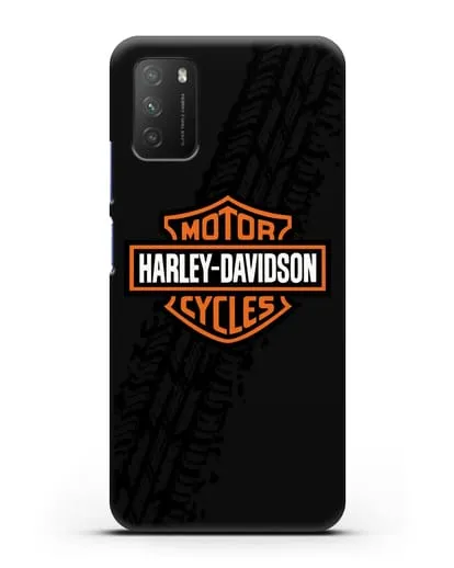 Чехол с логотипом Harley-Davidson и протектором шин силиконовый для Xiaomi Poco M3