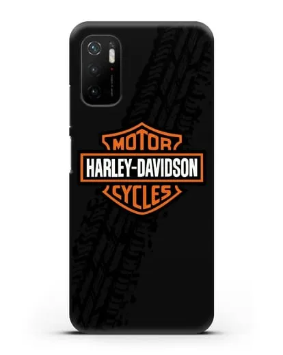 Чехол с логотипом Harley-Davidson и протектором шин силиконовый для Xiaomi Poco M3 Pro