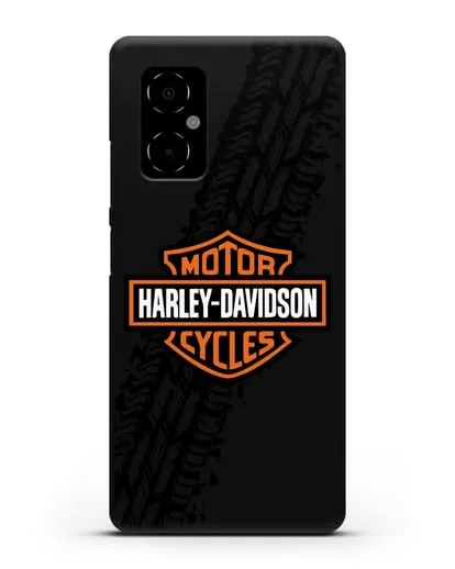 Чехол с логотипом Harley-Davidson и протектором шин силиконовый для Xiaomi Poco M4 5G