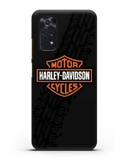 Чехол с логотипом Harley-Davidson и протектором шин силиконовый для Xiaomi Poco M4 Pro 4G