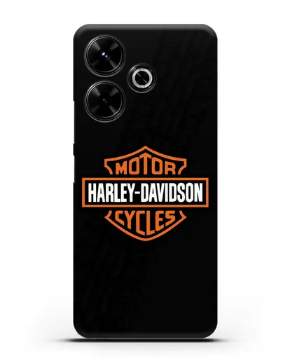 Чехол с логотипом Harley-Davidson и протектором шин силиконовый для Xiaomi Poco M6