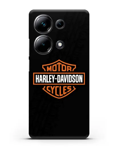 Чехол с логотипом Harley-Davidson и протектором шин силиконовый для Xiaomi Poco M6 Pro