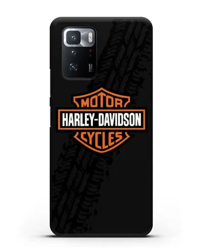 Чехол с логотипом Harley-Davidson и протектором шин силиконовый для Xiaomi Poco X3 GT