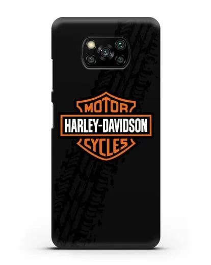 Чехол с логотипом Harley-Davidson и протектором шин силиконовый для Xiaomi Poco X3 Pro