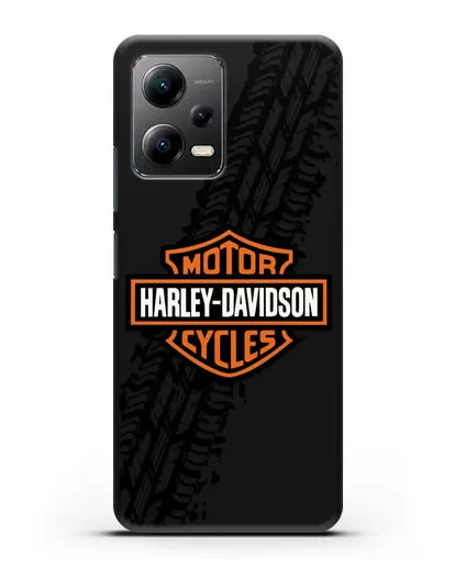 Чехол с логотипом Harley-Davidson и протектором шин силиконовый для Xiaomi Poco X5