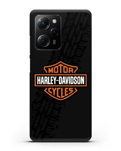 Чехол с логотипом Harley-Davidson и протектором шин силиконовый для Xiaomi Poco X5 Pro