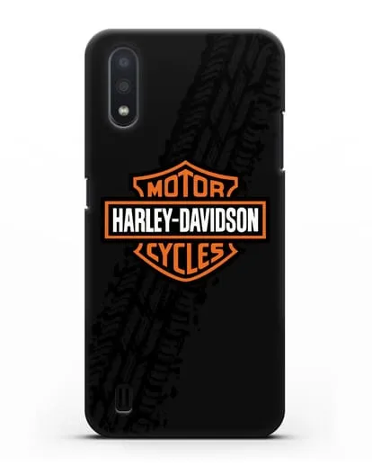 Чехол с логотипом Harley-Davidson и протектором шин силиконовый для Samsung Galaxy A01 [SM-A015F]