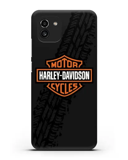 Чехол с логотипом Harley-Davidson и протектором шин силиконовый для Samsung Galaxy A03 [SM-A035]