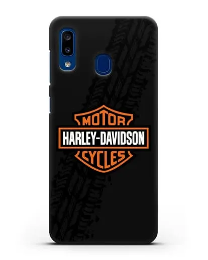 Чехол с логотипом Harley-Davidson и протектором шин силиконовый для Samsung Galaxy A20 [SM-A205FN]