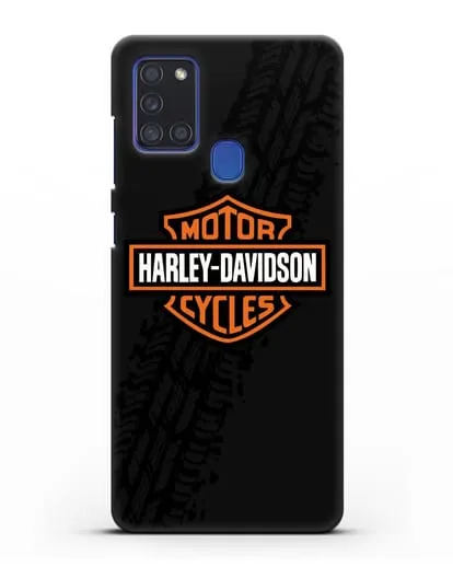 Чехол с логотипом Harley-Davidson и протектором шин силиконовый для Samsung Galaxy A21s [SM-A217F]