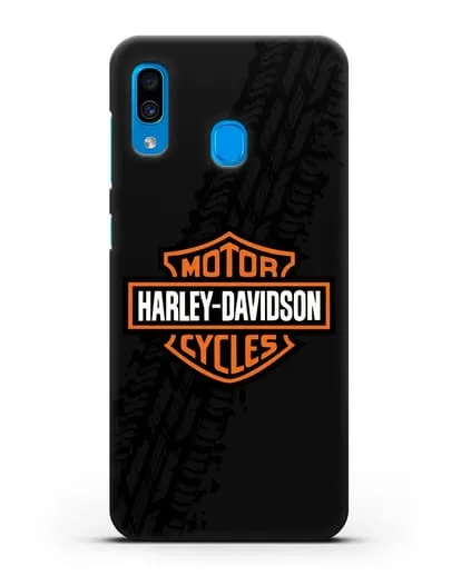 Чехол с логотипом Harley-Davidson и протектором шин силиконовый для Samsung Galaxy A30 [SM-A305FN]