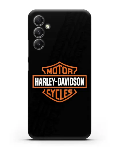 Чехол с логотипом Harley-Davidson и протектором шин силиконовый для Samsung Galaxy A34 [SM-A346]