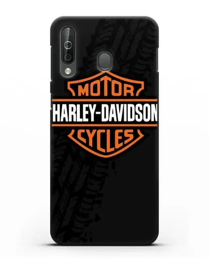 Чехол с логотипом Harley-Davidson и протектором шин силиконовый для Samsung Galaxy A40s [SM-A507FN]
