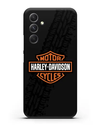 Чехол с логотипом Harley-Davidson и протектором шин силиконовый для Samsung Galaxy A54 [SM-A536]
