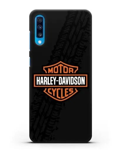 Чехол с логотипом Harley-Davidson и протектором шин силиконовый для Samsung Galaxy A70 [SM-A705F]