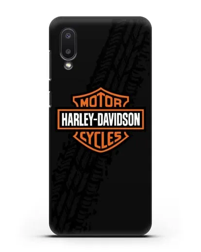 Чехол с логотипом Harley-Davidson и протектором шин силиконовый для Samsung Galaxy A02 [SM-A022G]