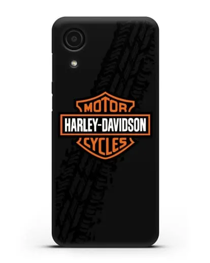 Чехол с логотипом Harley-Davidson и протектором шин силиконовый для Samsung Galaxy A03 Core [A032F]