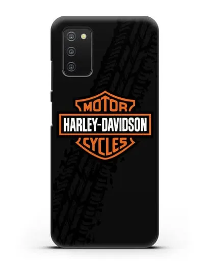Чехол с логотипом Harley-Davidson и протектором шин силиконовый для Samsung Galaxy A03S [SM-A037F]
