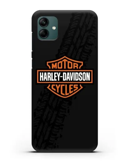 Чехол с логотипом Harley-Davidson и протектором шин силиконовый для Samsung Galaxy A04 [SM-A045F]
