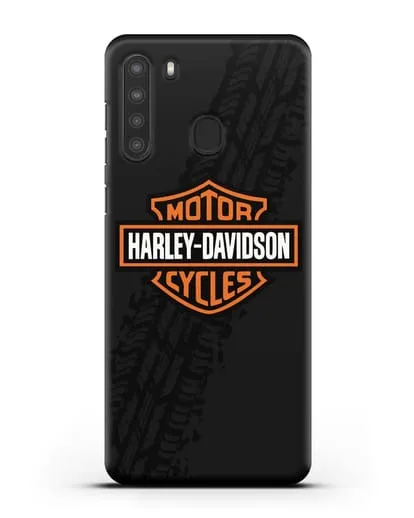 Чехол с логотипом Harley-Davidson и протектором шин силиконовый для Samsung Galaxy A21 [SM-A215]