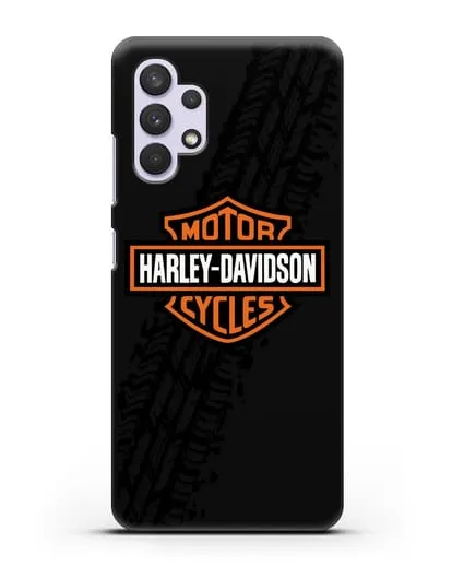 Чехол с логотипом Harley-Davidson и протектором шин силиконовый для Samsung Galaxy A32 4G [SM-A325F]
