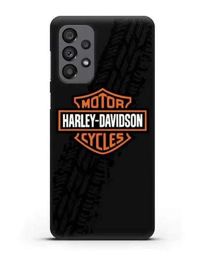 Чехол с логотипом Harley-Davidson и протектором шин силиконовый для Samsung Galaxy A73 5G [SM-A736B]