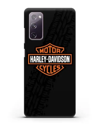 Чехол с логотипом Harley-Davidson и протектором шин силиконовый для Samsung Galaxy S20 FE [SM-G780F]