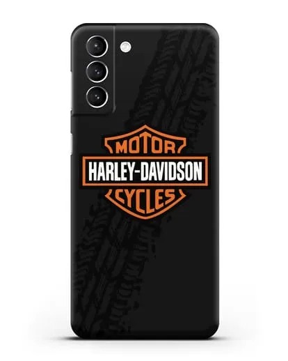 Чехол с логотипом Harley-Davidson и протектором шин силиконовый для Samsung Galaxy S21 Plus [SM-G996B]