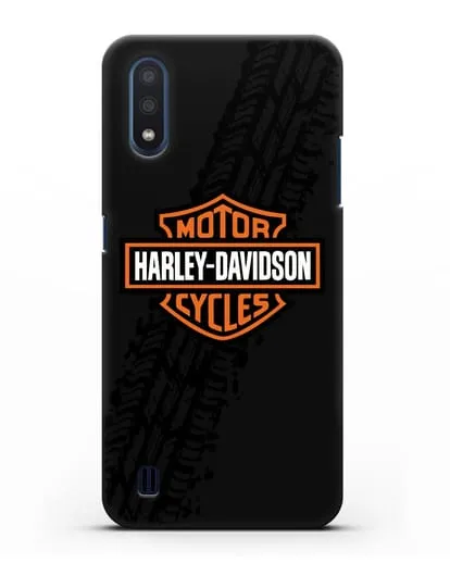 Чехол с логотипом Harley-Davidson и протектором шин силиконовый для Samsung Galaxy M01 [SM-M015F]