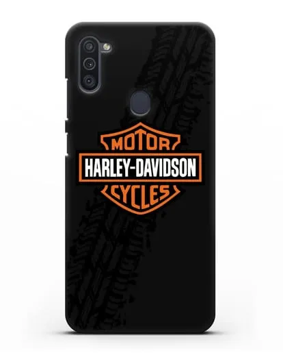 Чехол с логотипом Harley-Davidson и протектором шин силиконовый для Samsung Galaxy M11 [SM-M115F]