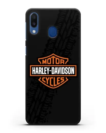 Чехол с логотипом Harley-Davidson и протектором шин силиконовый для Samsung Galaxy M20 [SM-M205F]