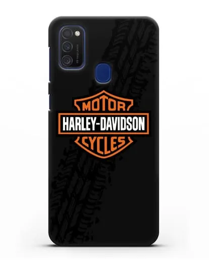 Чехол с логотипом Harley-Davidson и протектором шин силиконовый для Samsung Galaxy M21 [SM-M215F]