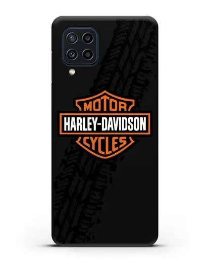 Чехол с логотипом Harley-Davidson и протектором шин силиконовый для Samsung Galaxy M22 [M225F]