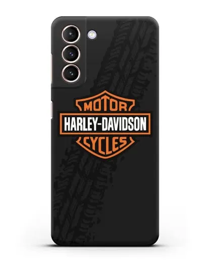 Чехол с логотипом Harley-Davidson и протектором шин силиконовый для Samsung Galaxy S21 FE [G990B]