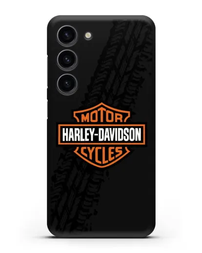 Чехол с логотипом Harley-Davidson и протектором шин силиконовый для Samsung Galaxy S23 [SM-S911]