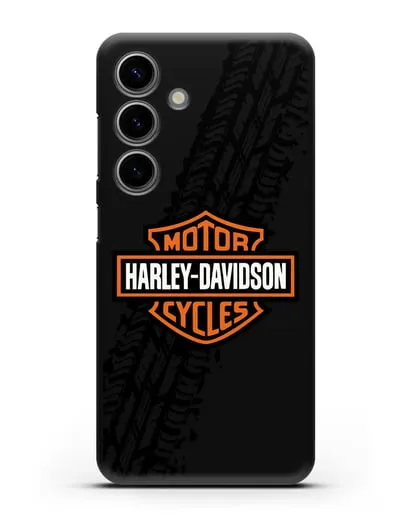 Чехол с логотипом Harley-Davidson и протектором шин силиконовый для Samsung Galaxy S24