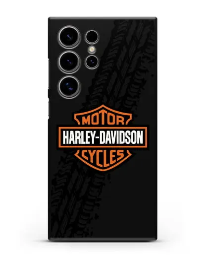 Чехол с логотипом Harley-Davidson и протектором шин силиконовый для Samsung Galaxy S24 Ultra