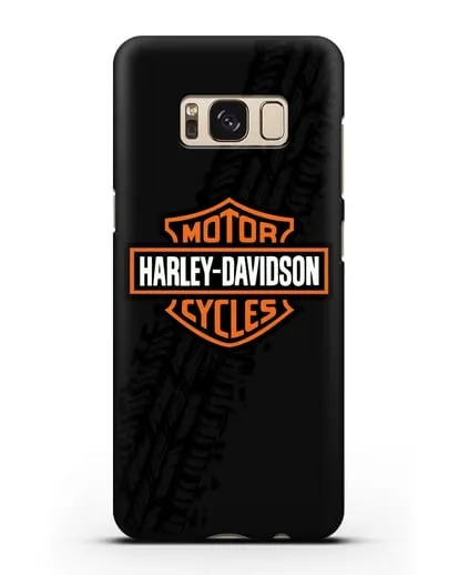 Чехол с логотипом Harley-Davidson и протектором шин силиконовый для Samsung Galaxy S8 Plus [SM-G955F]