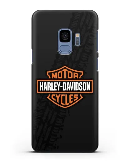 Чехол с логотипом Harley-Davidson и протектором шин силиконовый для Samsung Galaxy S9 [SM-G960F]
