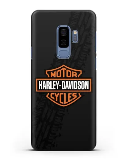 Чехол с логотипом Harley-Davidson и протектором шин силиконовый для Samsung Galaxy S9 Plus [SM-G965F]