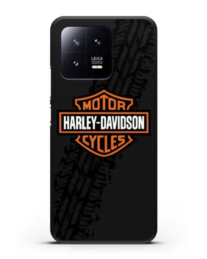 Чехол с логотипом Harley-Davidson и протектором шин силиконовый для Xiaomi 13