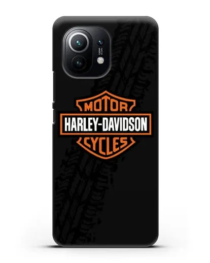 Чехол с логотипом Harley-Davidson и протектором шин силиконовый для Xiaomi Mi 11