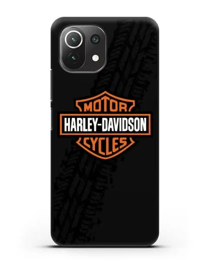 Чехол с логотипом Harley-Davidson и протектором шин силиконовый для Xiaomi Mi 11 Lite