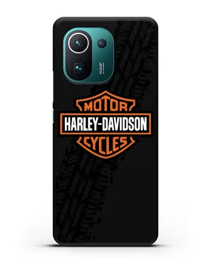 Чехол с логотипом Harley-Davidson и протектором шин силиконовый для Xiaomi Mi 11 Pro