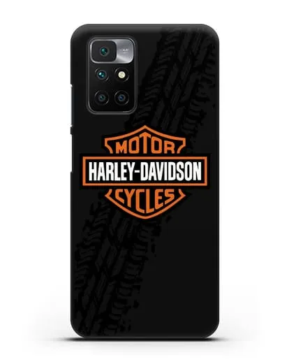 Чехол с логотипом Harley-Davidson и протектором шин силиконовый для Xiaomi Redmi 10