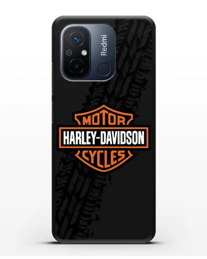 Чехол с логотипом Harley-Davidson и протектором шин силиконовый для Xiaomi Redmi 12C
