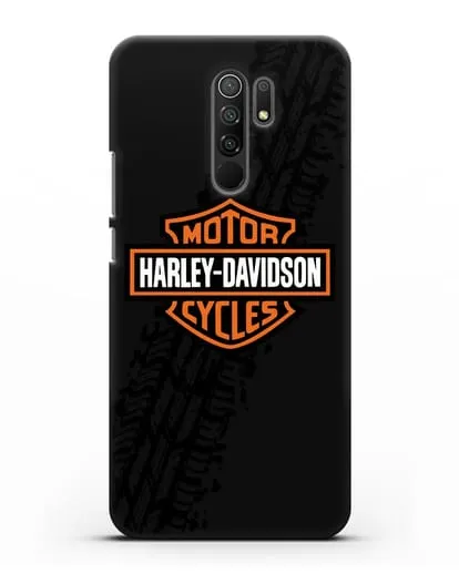 Чехол с логотипом Harley-Davidson и протектором шин силиконовый для Xiaomi Redmi 9